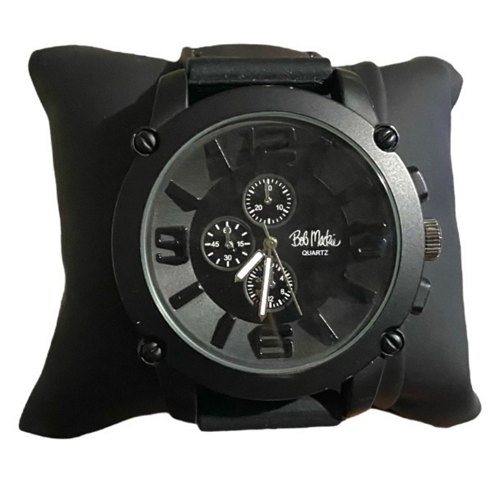 Bob Mackie Quartz Watch Rubber Band Adjustable (S-3)